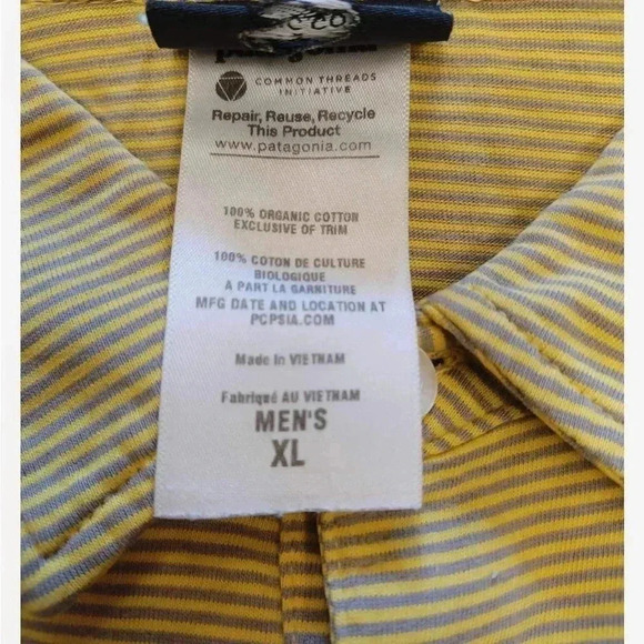 Patagonia Golf Polo Shirt Yellow Size XL - Picture 7 of 8